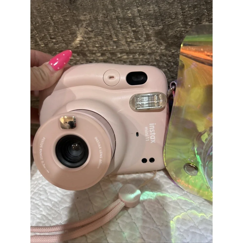 Fujifilm - instax mini 11 Instant Film Camera - Blush Pink-with cover/case